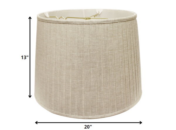 Homeroots 20" Cream Linen Lampshade With Side Pleats  Linen 469624
