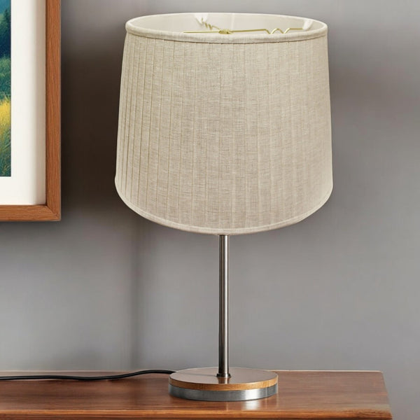 HomeRoots Cream Linen Pleated Empire Lamp Shade – Elegant Mid-Century Design for Warm, Inviting Spaces 469624