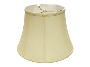 Homeroots 14" Antique White Altered Bell Monay Shantung Lampshade  Monay Shantung Silk 469626