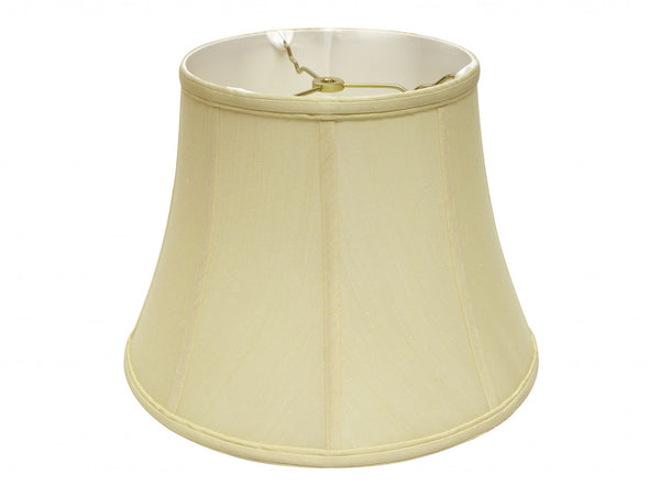 Homeroots 14" Antique White Altered Bell Monay Shantung Lampshade  Monay Shantung Silk 469626