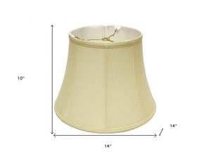 Homeroots 14" Antique White Altered Bell Monay Shantung Lampshade  Monay Shantung Silk 469626