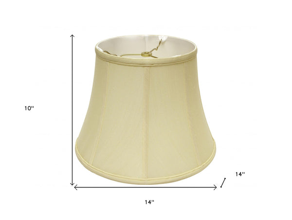 Homeroots 14" Antique White Altered Bell Monay Shantung Lampshade  Monay Shantung Silk 469626