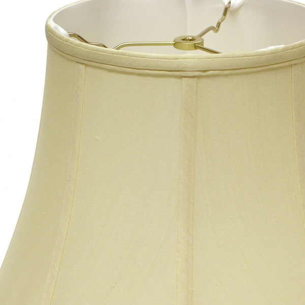 Homeroots 14" Antique White Altered Bell Monay Shantung Lampshade  Monay Shantung Silk 469626