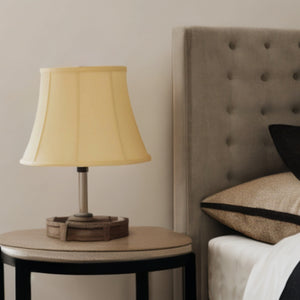 Homeroots 14" Antique White Altered Bell Monay Shantung Lampshade  Monay Shantung Silk 469626