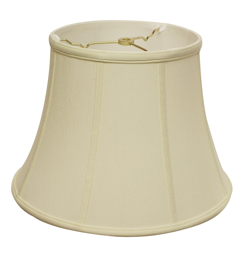 Homeroots 14" Ivory Altered Bell Monay Shantung Lampshade  Monay Shantung Silk 469627