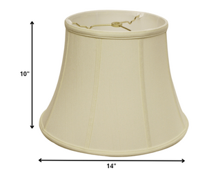 Homeroots 14" Ivory Altered Bell Monay Shantung Lampshade  Monay Shantung Silk 469627
