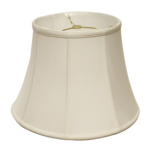 Homeroots 16" White Altered Bell Monay Shantung Lampshade  Monay Shantung Silk 469628