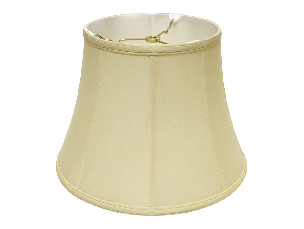 Homeroots 16" Antique White Altered Bell Monay Shantung Lampshade  Monay Shantung Silk 469629