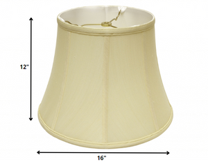 Homeroots 16" Antique White Altered Bell Monay Shantung Lampshade  Monay Shantung Silk 469629