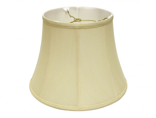 Homeroots 16" Antique White Altered Bell Monay Shantung Lampshade  Monay Shantung Silk 469629