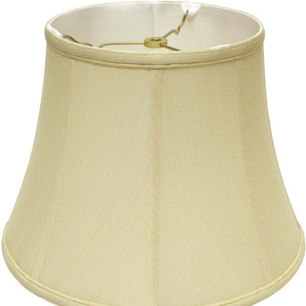 Homeroots 16" Antique White Altered Bell Monay Shantung Lampshade  Monay Shantung Silk 469629