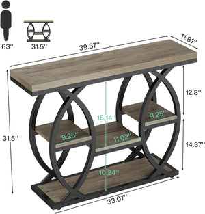 English Elm Hall Console Table Faux Marble Top Gold Geometric Base Modern Entryway Accent T3971P453217