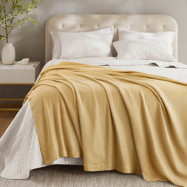 English Elm 1-piece King Cotton Woven Blanket Oeko-tex Certified Lightweight Layering Bedding B035P408329