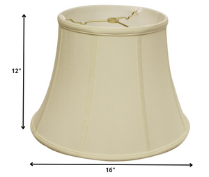 Homeroots 16" Ivory Altered Bell Monay Shantung Lampshade  Monay Shantung Silk 469630