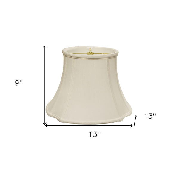 Homeroots Cream Monay Shantung Silk Oval 13 Bottom  Monay Shantung Silk 469634