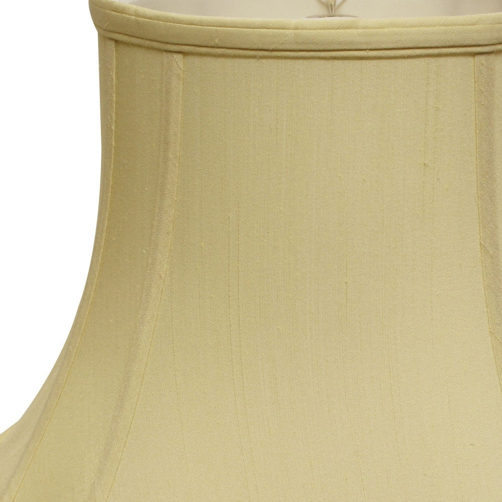 Homeroots 15" Antique White Reversed Oval Monay Shantung Lampshade  Monay Shantung Silk 469638