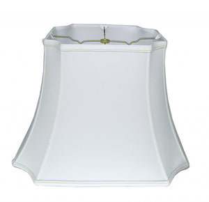 Homeroots 13" Snow Inverted Rectangle Shantung Lampshade  Shantung Silk 469648