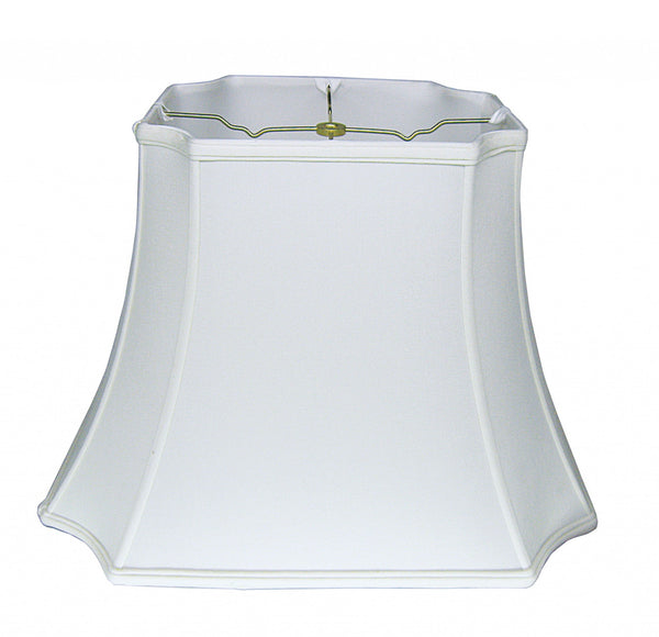 Homeroots 13" Snow Inverted Rectangle Shantung Lampshade  Shantung Silk 469648