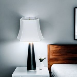 Homeroots 13" Snow Inverted Rectangle Shantung Lampshade  Shantung Silk 469648