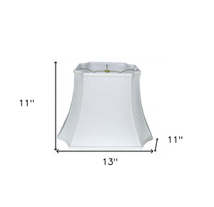 Homeroots 13" Snow Inverted Rectangle Shantung Lampshade  Shantung Silk 469648