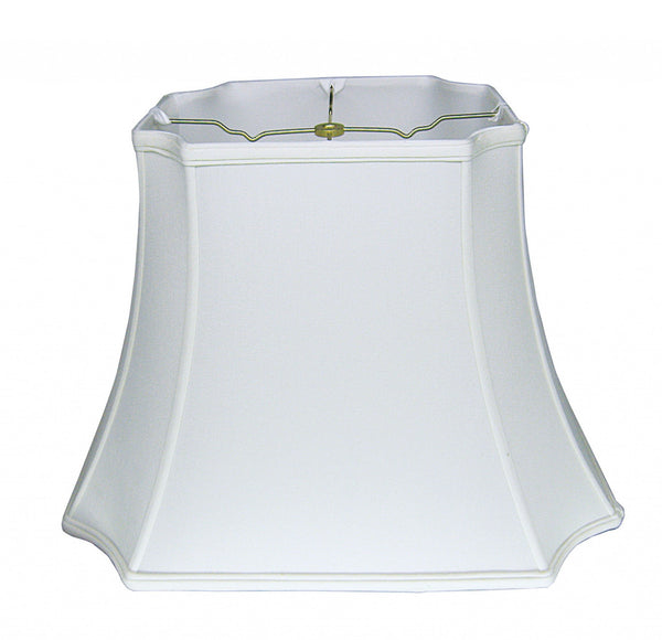 Homeroots 13" Snow Inverted Rectangle Shantung Lampshade  Shantung Silk 469648