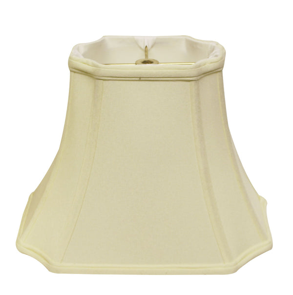 Homeroots 13" Ivory Inverted Rectangle Shantung Lampshade  Shantung Silk 469649