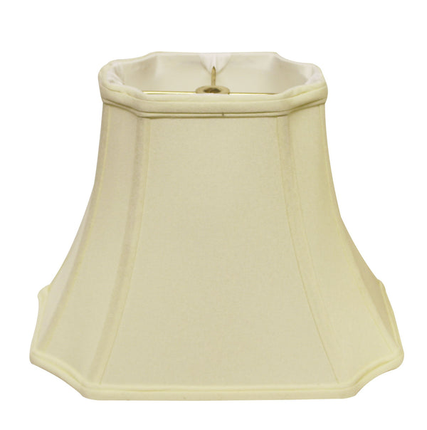 Homeroots 13" Ivory Inverted Rectangle Shantung Lampshade  Shantung Silk 469649