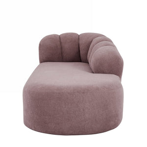 English Elm 80" Curved Sofa Scalloped Bubble Back Polyester Upholstered Modern Living Room Seating Ash Purple N771P397555I
