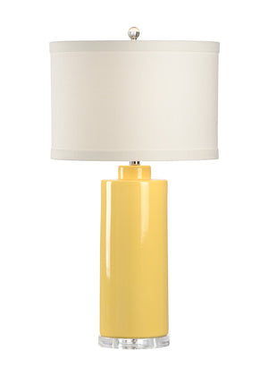 Wildwood Edith Sunflower Crackle Ceramic Table Lamp With Cream Linen Shade, Acrylic Base — 31" Modern Accent 46965