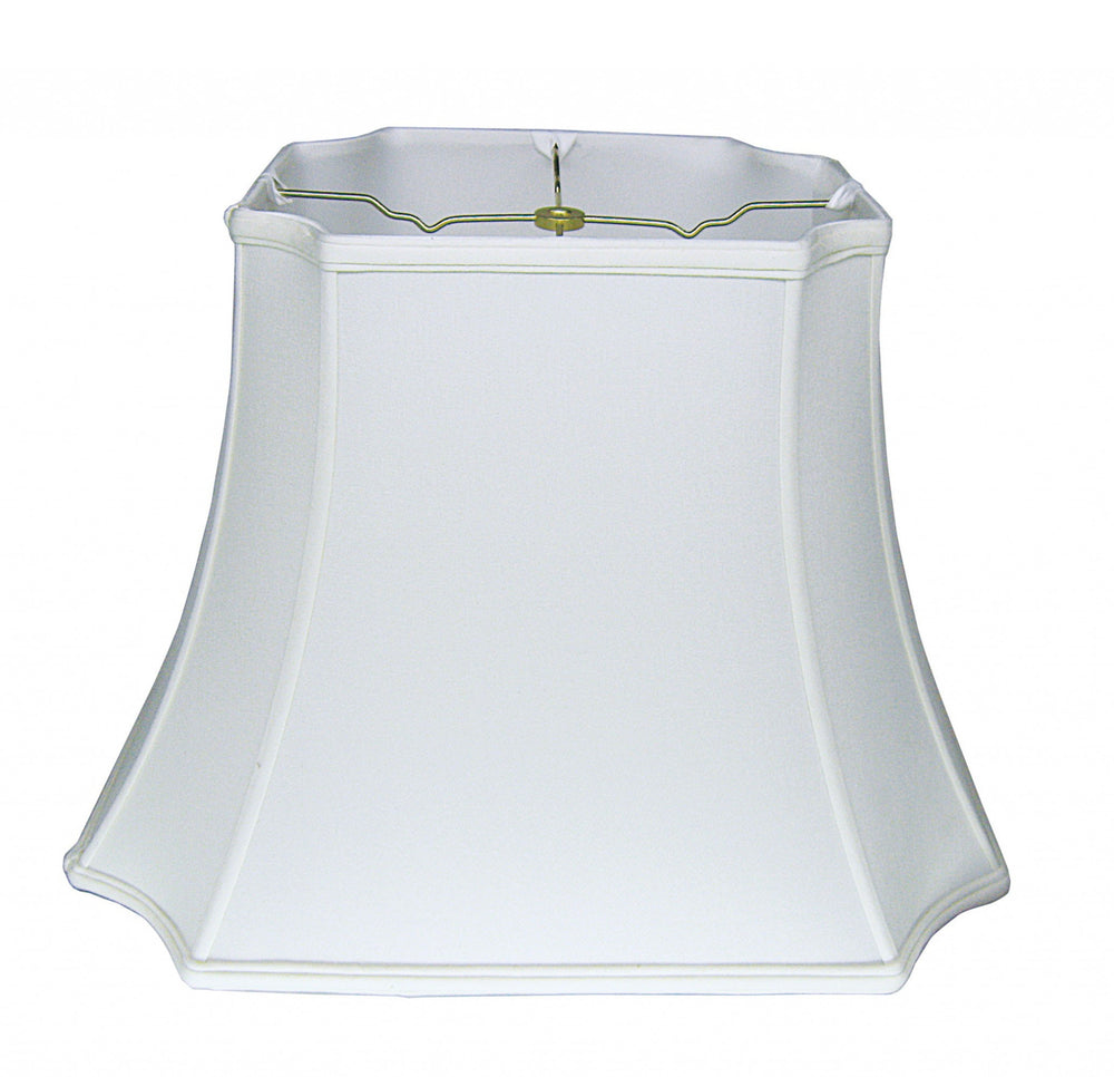Homeroots 15" Snow Inverted Rectangle Shantung Lampshade  Shantung Silk 469650