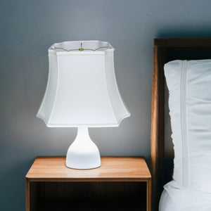 Homeroots 15" Snow Inverted Rectangle Shantung Lampshade  Shantung Silk 469650