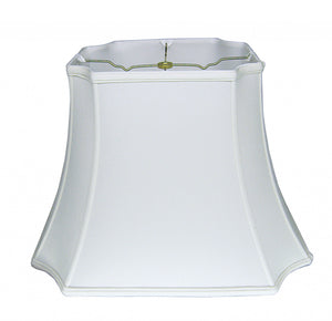 Homeroots 15" Snow Inverted Rectangle Shantung Lampshade  Shantung Silk 469650