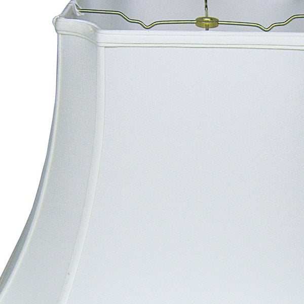 Homeroots 15" Snow Inverted Rectangle Shantung Lampshade  Shantung Silk 469650