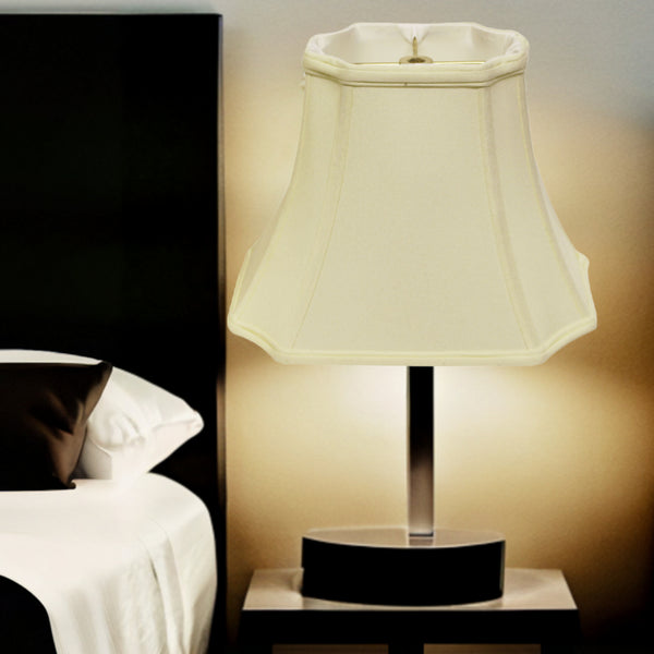 Homeroots 15" Ivory Inverted Rectangle Shantung Lampshade  Shantung Silk 469651