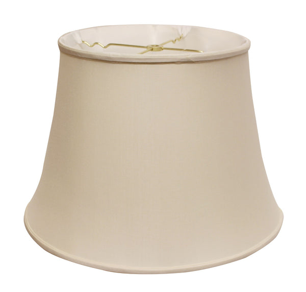 Homeroots 16" Biege Sloped Euro Bell Pongee Shantung Lampshade  Pongee Silk 469656