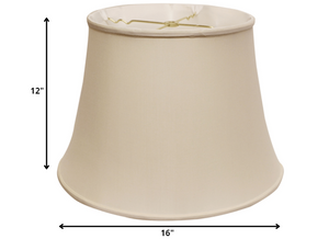 Homeroots 16" Biege Sloped Euro Bell Pongee Shantung Lampshade  Pongee Silk 469656