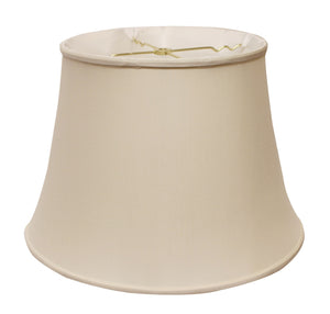 Homeroots 16" Biege Sloped Euro Bell Pongee Shantung Lampshade  Pongee Silk 469656