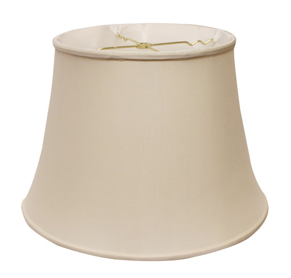 Homeroots 16" Biege Sloped Euro Bell Pongee Shantung Lampshade  Pongee Silk 469656