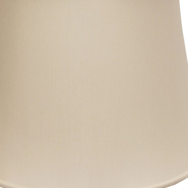 Homeroots 16" Biege Sloped Euro Bell Pongee Shantung Lampshade  Pongee Silk 469656