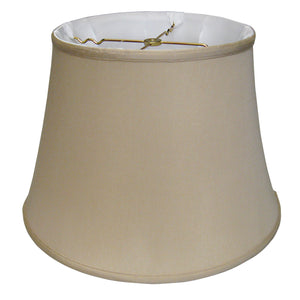 Homeroots 16" Greige Sloped Euro Bell Pongee Shantung Lampshade  Pongee Silk 469657