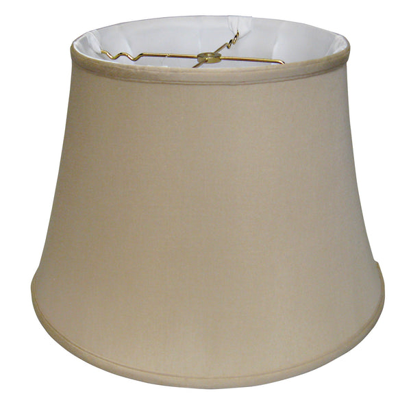 Homeroots 16" Greige Sloped Euro Bell Pongee Shantung Lampshade  Pongee Silk 469657