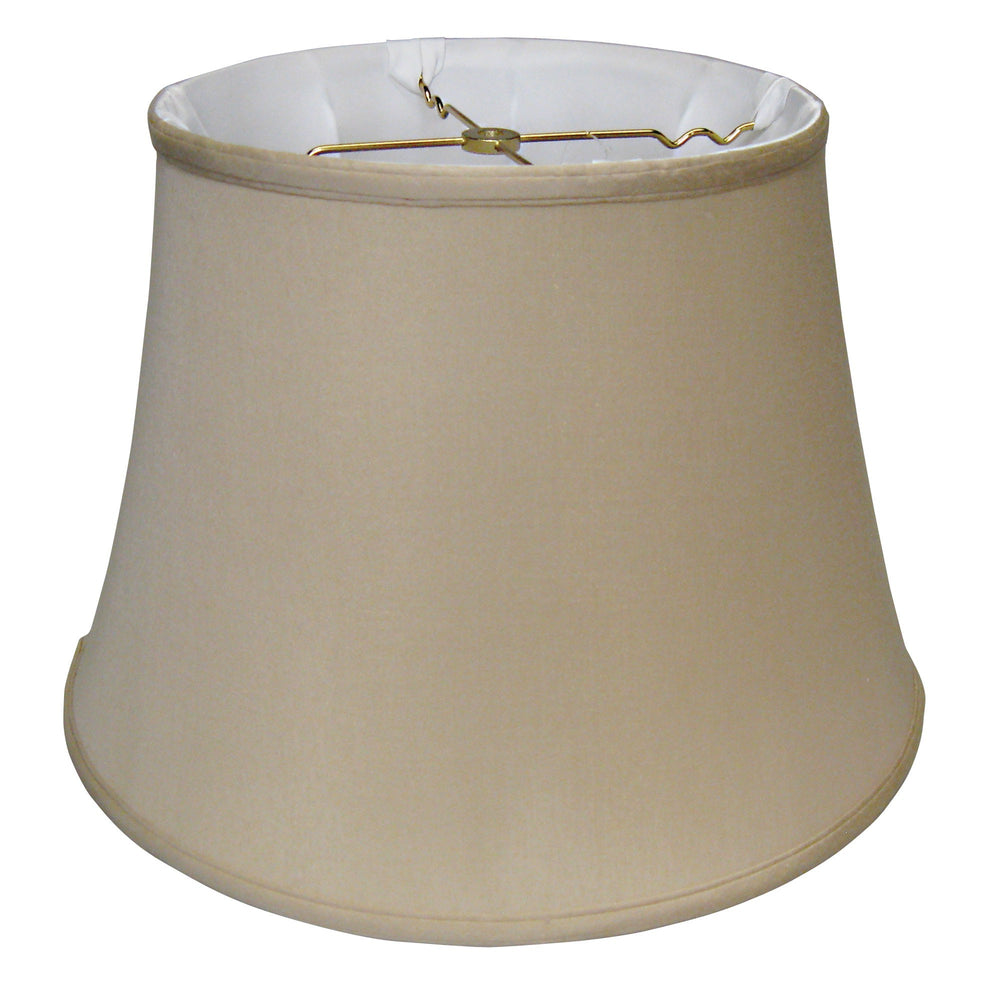 Homeroots 16" Greige Sloped Euro Bell Pongee Shantung Lampshade  Pongee Silk 469657