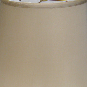 Homeroots 16" Greige Sloped Euro Bell Pongee Shantung Lampshade  Pongee Silk 469657