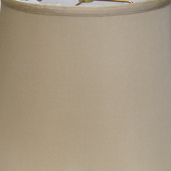 Homeroots 16" Greige Sloped Euro Bell Pongee Shantung Lampshade  Pongee Silk 469657