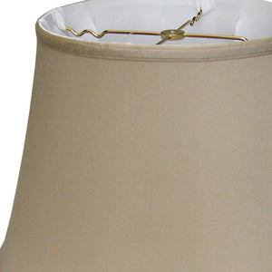 Homeroots 16" Greige Sloped Euro Bell Pongee Shantung Lampshade  Pongee Silk 469657