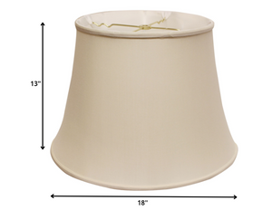 Homeroots 18" Biege Sloped Euro Bell Pongee Shantung Lampshade  Pongee Silk 469658
