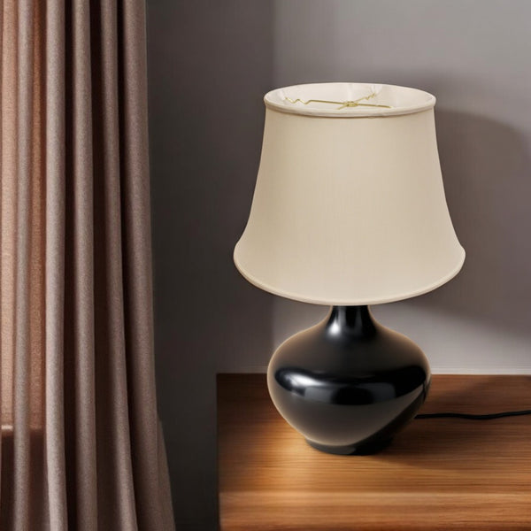 HomeRoots Champagne Pongee Silk Bell Lamp Shade – Luxurious Lighting Accent for Cozy, Stylish Spaces 469658