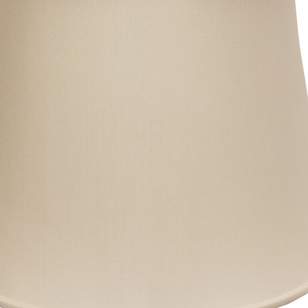 Homeroots 18" Biege Sloped Euro Bell Pongee Shantung Lampshade  Pongee Silk 469658