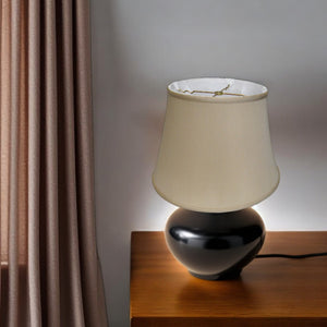 HomeRoots Brown Pongee Silk Bell Lampshade – Elegant Warm Lighting for Living Rooms, Bedrooms & More 469661