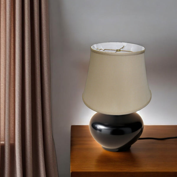 HomeRoots Brown Pongee Silk Bell Lampshade – Elegant Warm Lighting for Living Rooms, Bedrooms & More 469661